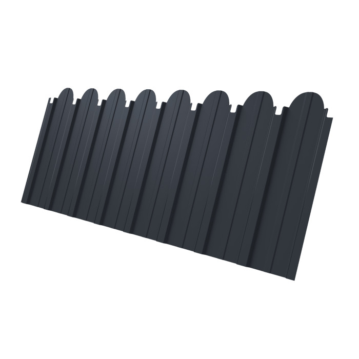 Профнастил C10A фигурный 0,5 Satin RAL 7024 мокрый асфальт