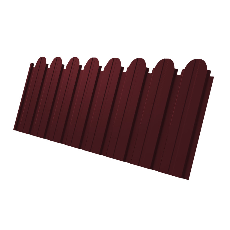 Профнастил C10B фигурный 0,45 PE-Double RAL 3005 красное вино
