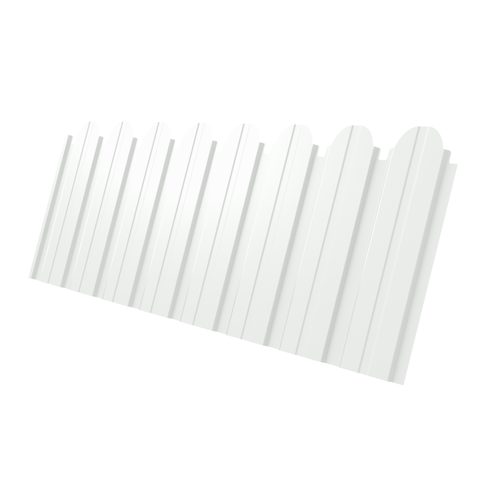 Профнастил C10B фигурный 0,45 PE RAL 9003 сигнальный белый