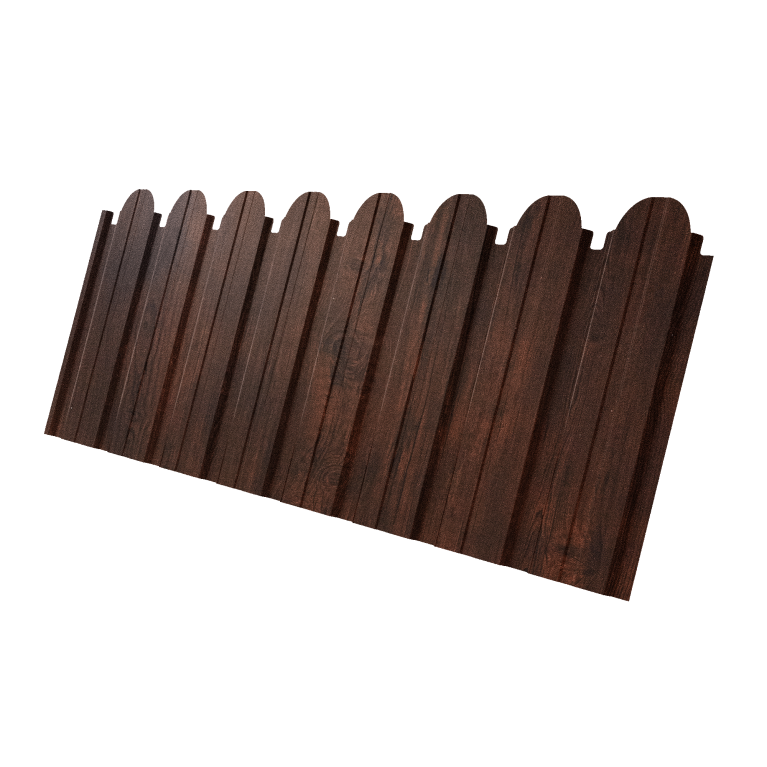 Профнастил C10B фигурный 0,45 Print-Double Premium Cherry Wood Dark F