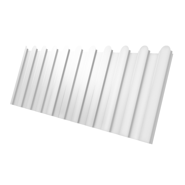 Профнастил С8A v01 фигурный 0,4 PE с пленкой RAL 9003 сигнальный белый