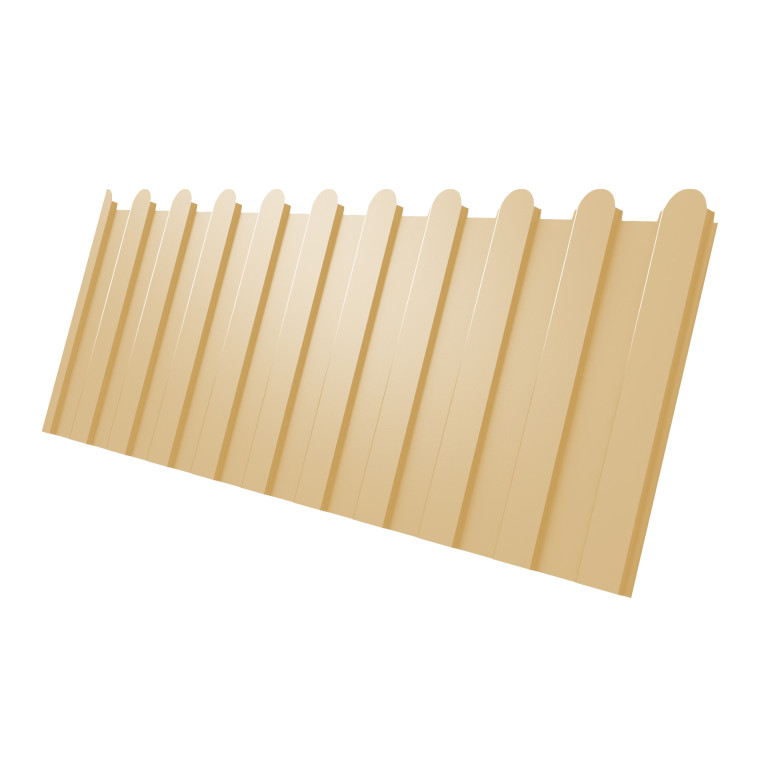 Профнастил С8A v01 фигурный 0,45 PE с пленкой RAL 1014 слоновая кость