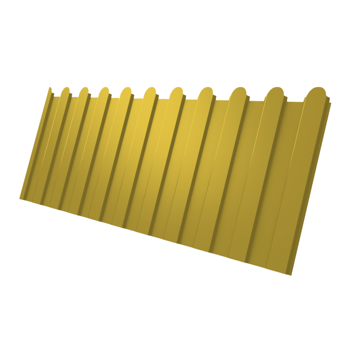 Профнастил С8A v01 фигурный 0,45 PE с пленкой RAL 1018 цинково-желтый