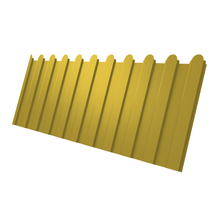 Профнастил С8A v01 фигурный 0,45 PE с пленкой RAL 1018 цинково-желтый