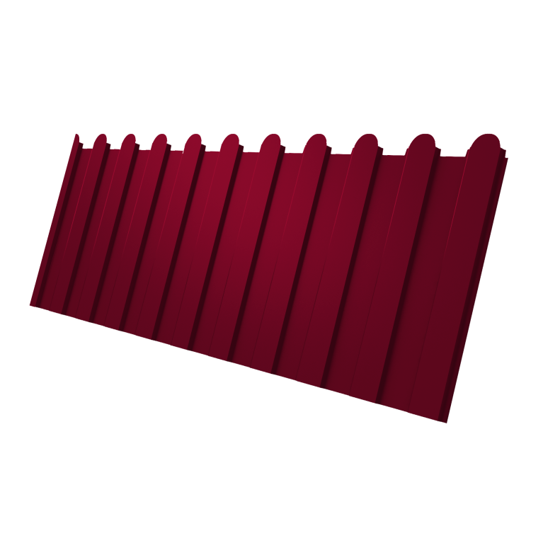 Профнастил С8A v01 фигурный 0,45 PE с пленкой RAL 3003 рубиново-красный