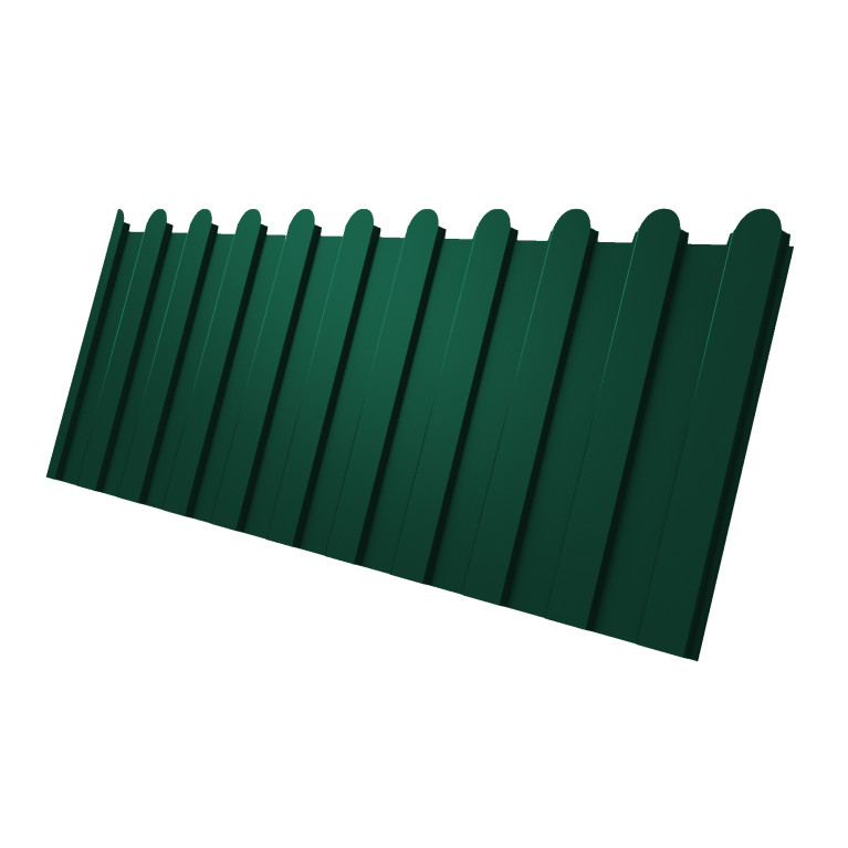 Профнастил С8A v01 фигурный 0,45 PE с пленкой RAL 6005 зеленый мох