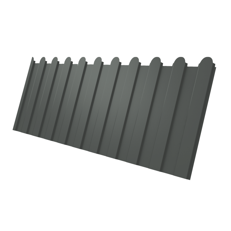 Профнастил С8A v01 фигурный 0,45 PE с пленкой RAL 7005 мышино-серый