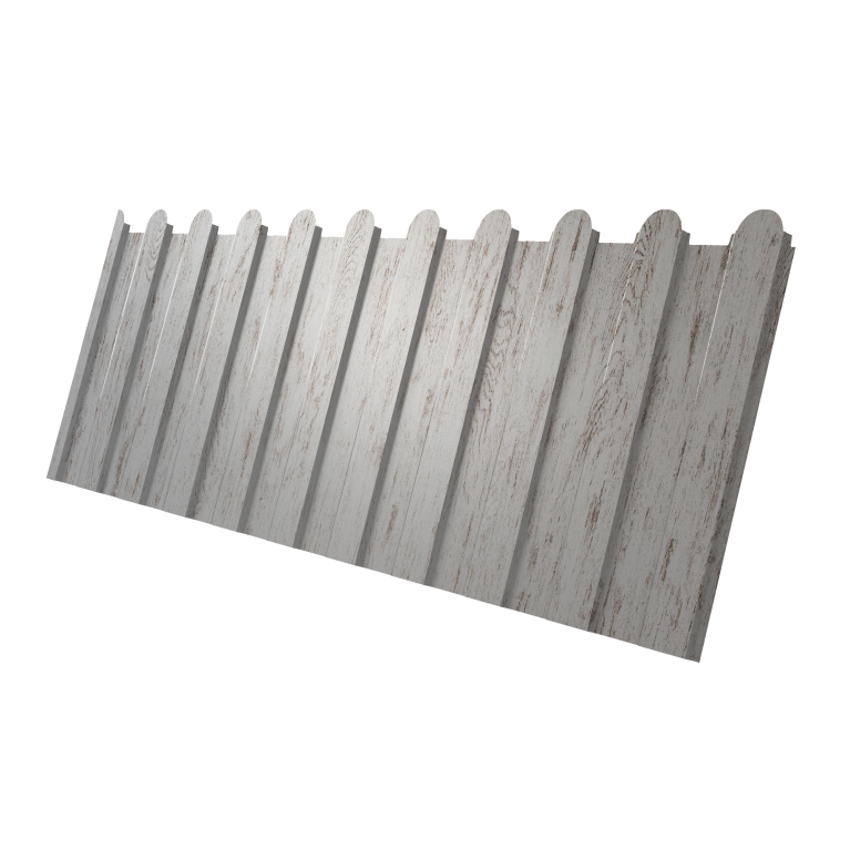 Профнастил С8A v01 фигурный 0,45 Print Elite Snow Wood TwinColor