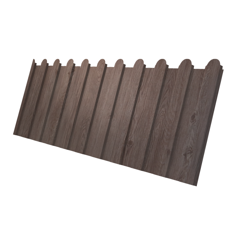 Профнастил С8A v01 фигурный 0,45 Print Elite White Wood TwinColor