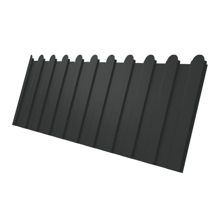 Профнастил С8A v01 фигурный 0,5 PurPro Matt 275 RAL 7016 антрацитово-серый