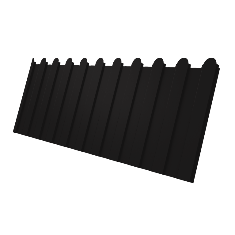 Профнастил С8A v01 фигурный 0,5 Rooftop Бархат RAL 9005 черный