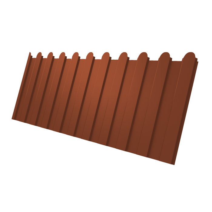 Профнастил С8A v01 фигурный 0,5 Satin Matt TX RAL 8004 терракота