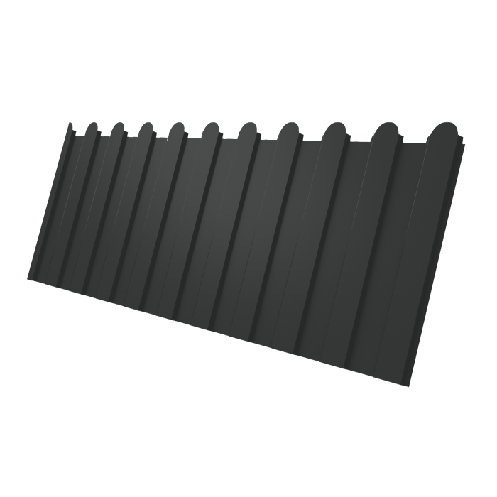 Профнастил С8A v01 фигурный 0,5 Velur X RAL 7016 антрацитово-серый