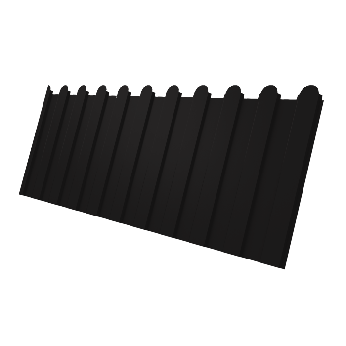 Профнастил С8A v01 фигурный 0,4 PE-Matt-Double RAL 9005 черный