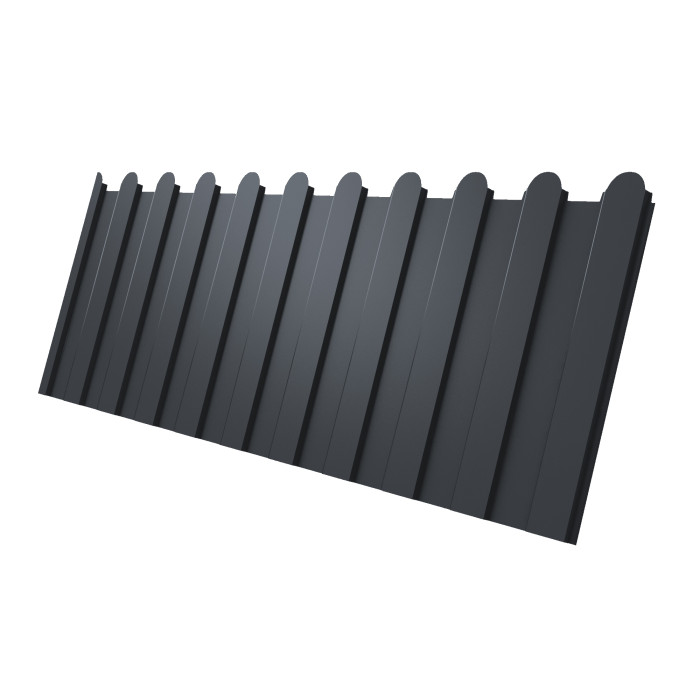 Профнастил С8A v01 фигурный 0,5 PE RAL 7024 мокрый асфальт