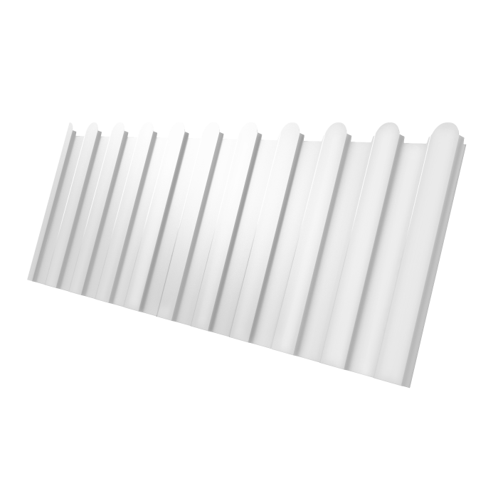 Профнастил С8A v01 фигурный 0,5 PE с пленкой RAL 9003 сигнальный белый