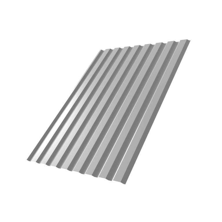 Профнастил С20A 0,5 Satin RAL 9006 бело-алюминиевый