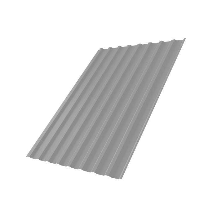 Профнастил С20B 0,45 PE RAL 9006 бело-алюминиевый