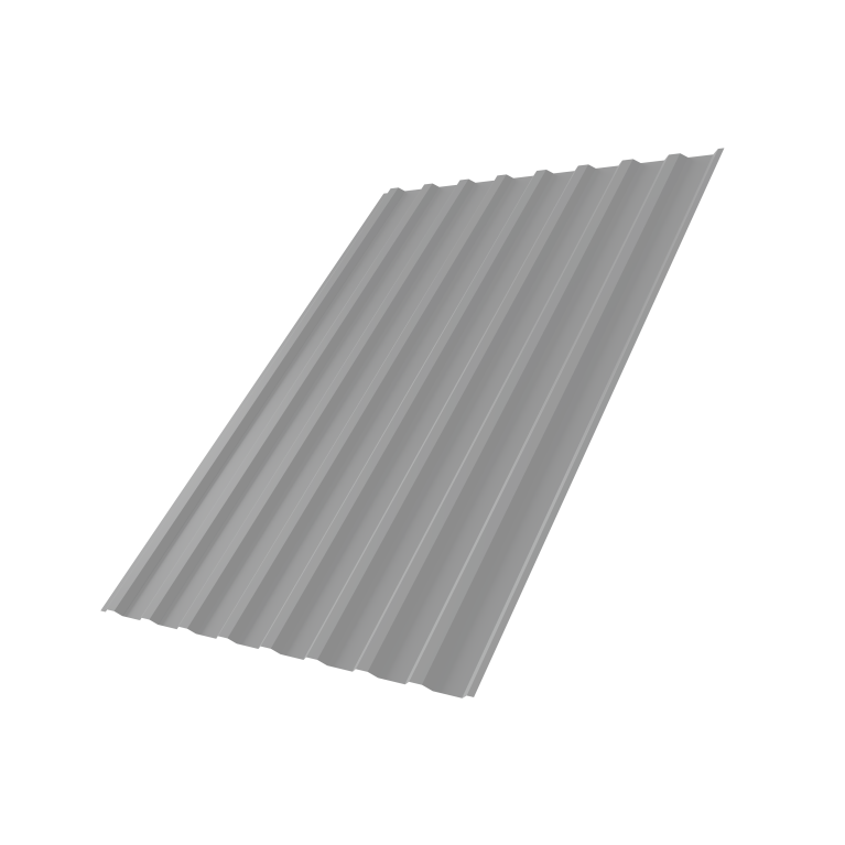 Профнастил С20B 0,5 Satin RAL 9006 бело-алюминиевый