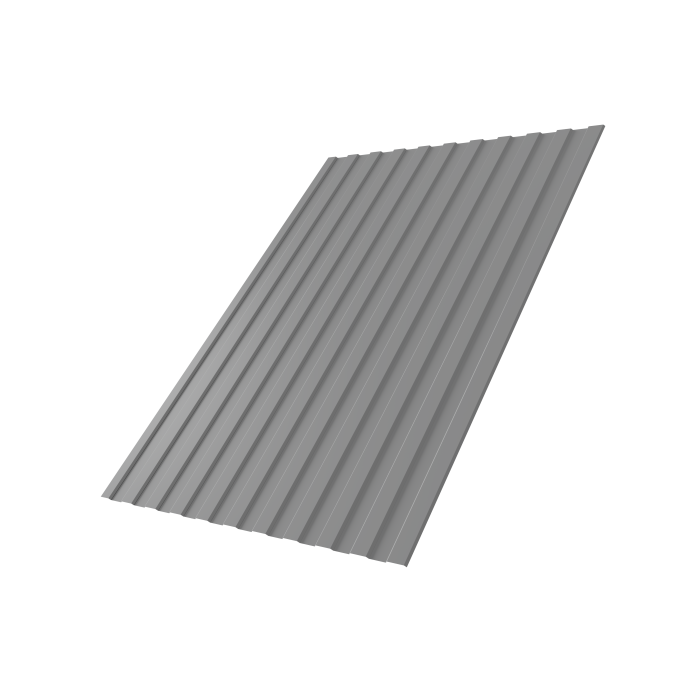 Профнастил С8A v01 0,5 Satin RAL 9006 бело-алюминиевый