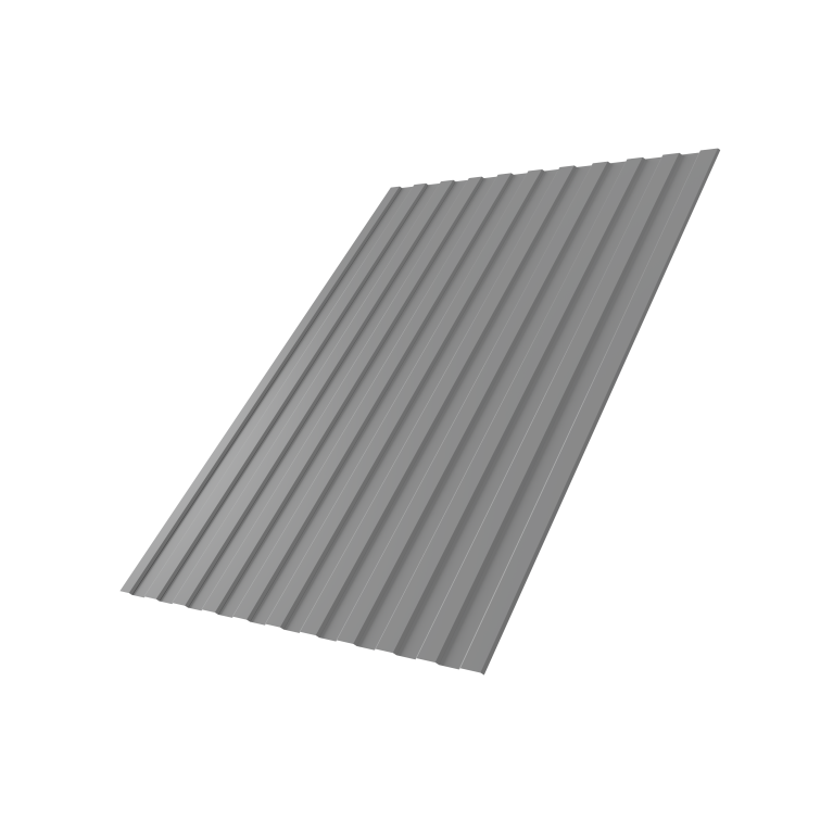 Профнастил С8A v01 0,5 Satin RAL 9006 бело-алюминиевый