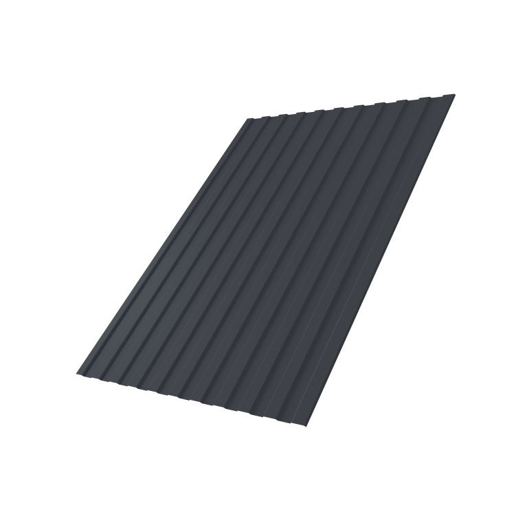 Профнастил С8A v01 0,5 Satin с пленкой RAL 7024 мокрый асфальт